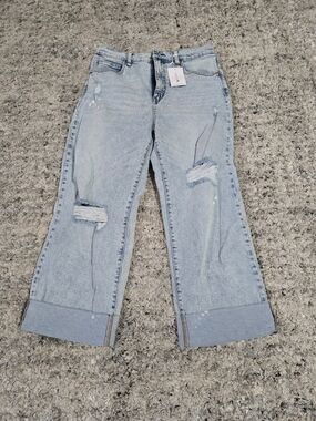 Jessica Simpson Light Blue Distressed Cropped Jeans